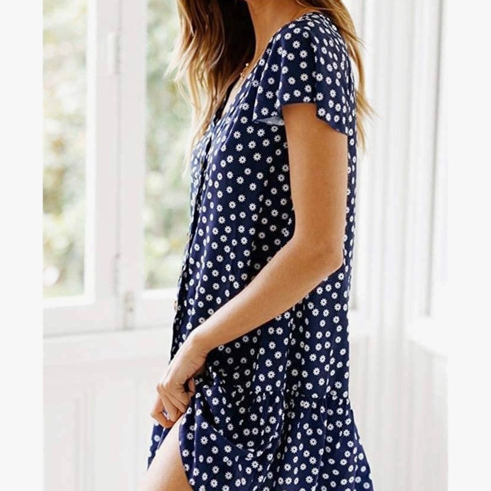 Blue floral dress